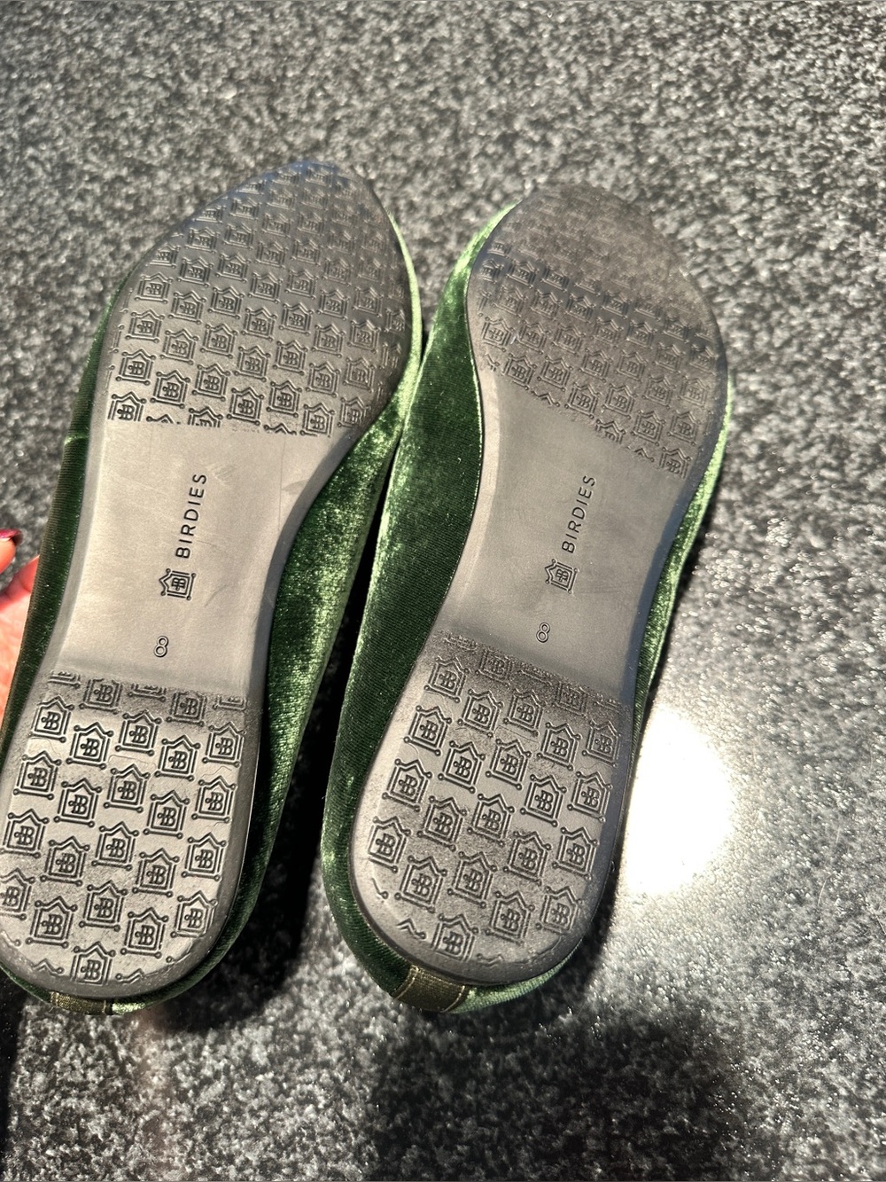 Birdies Hunter Green Heron Velvet Loafers Size 8 - Picture 8 of 15